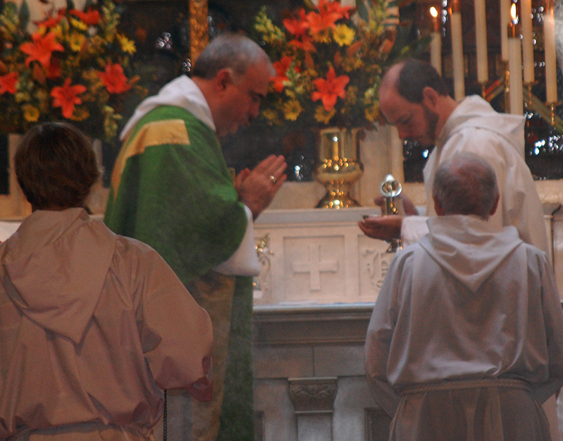 altar ceremony for eucharistic blessing.